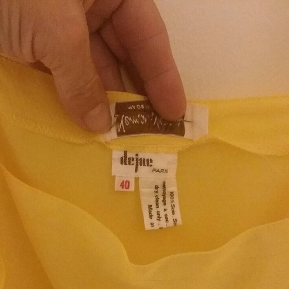 Vintage Yellow Silk 3 Piece Dress - Picture 4 of 7